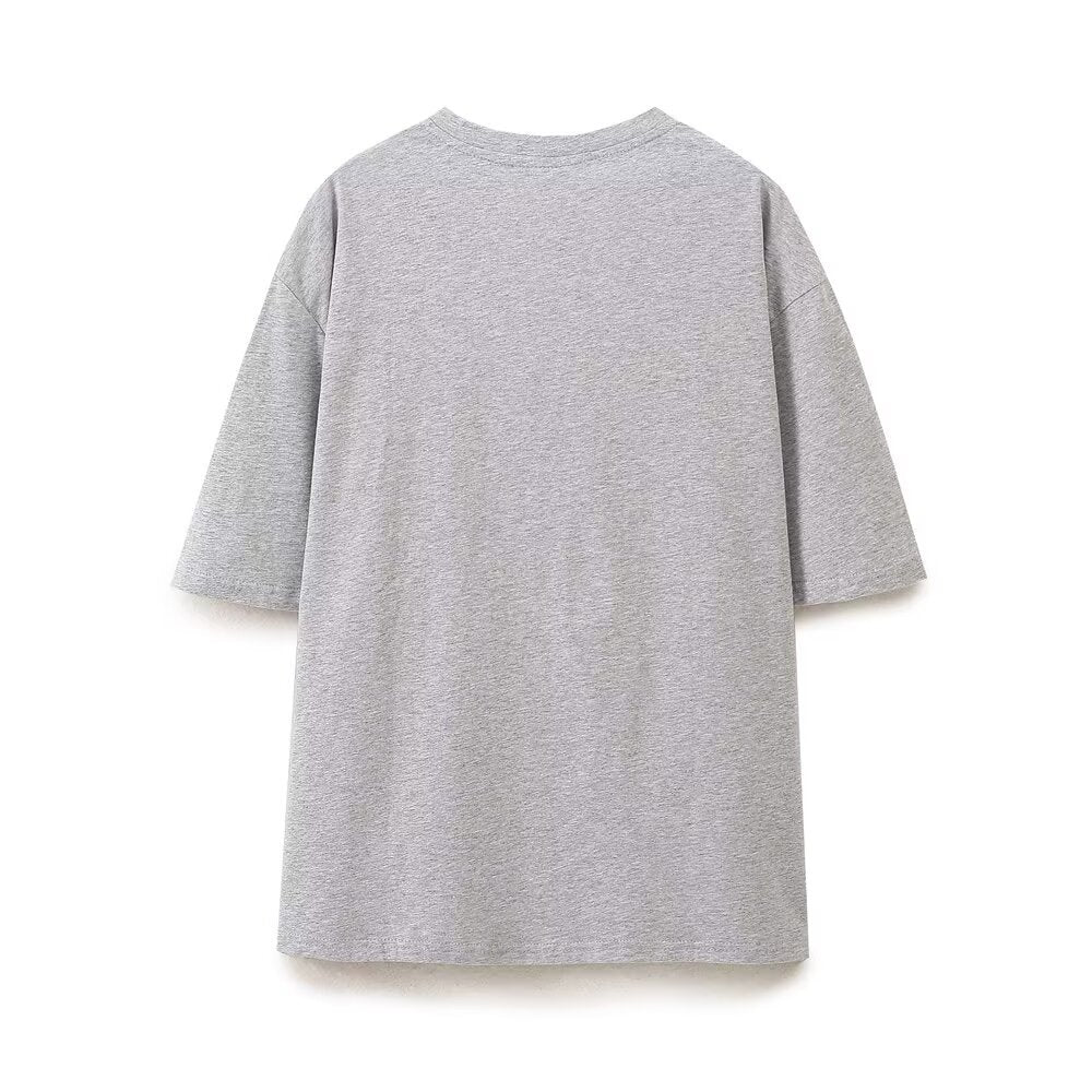 Loose and versatile printed T-shirt
