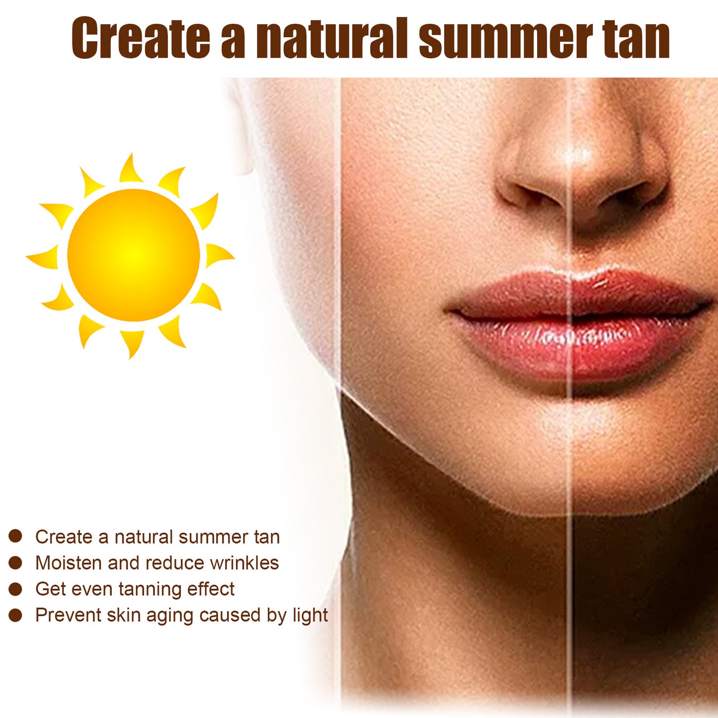 OUHOE Soft Brown, Summer Seaside Tanning Dark Tan Moisturizing Cream for Tanning Skin