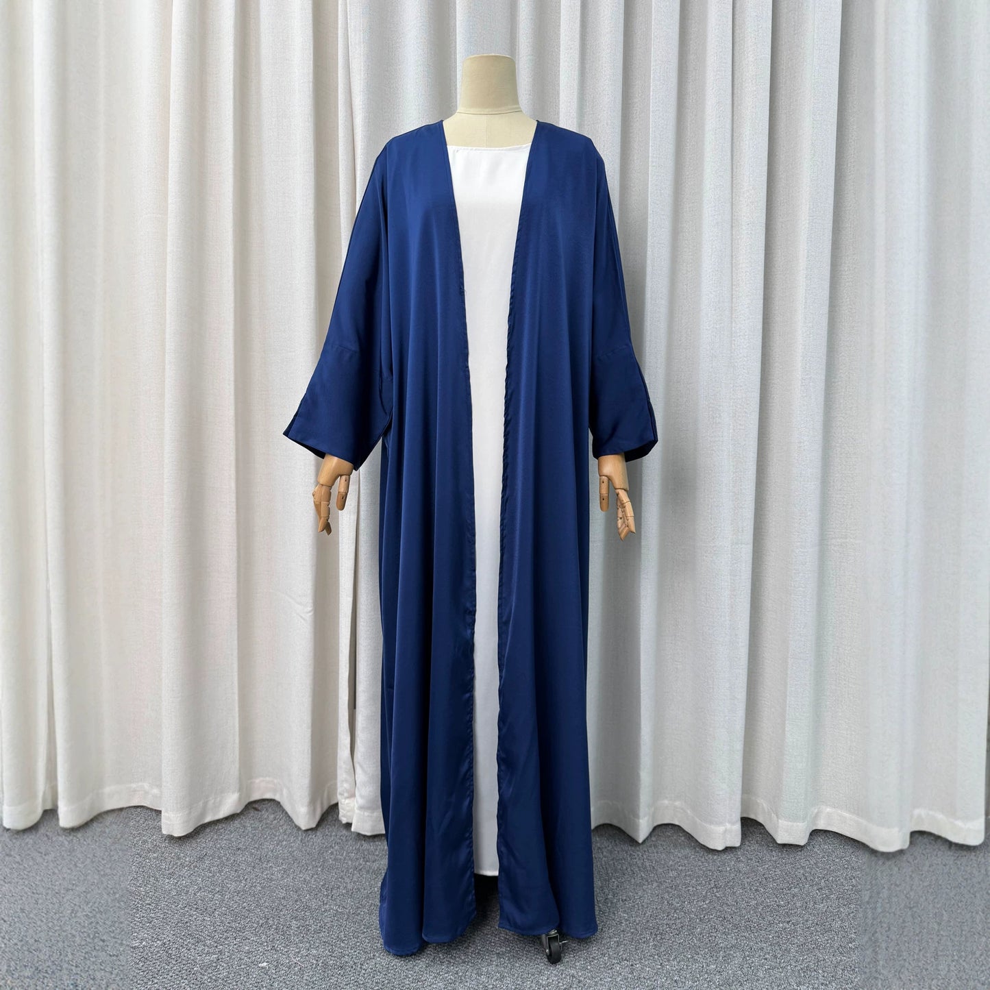 Elegant Satin Cape Dress with Batwing Sleeves Long Dress