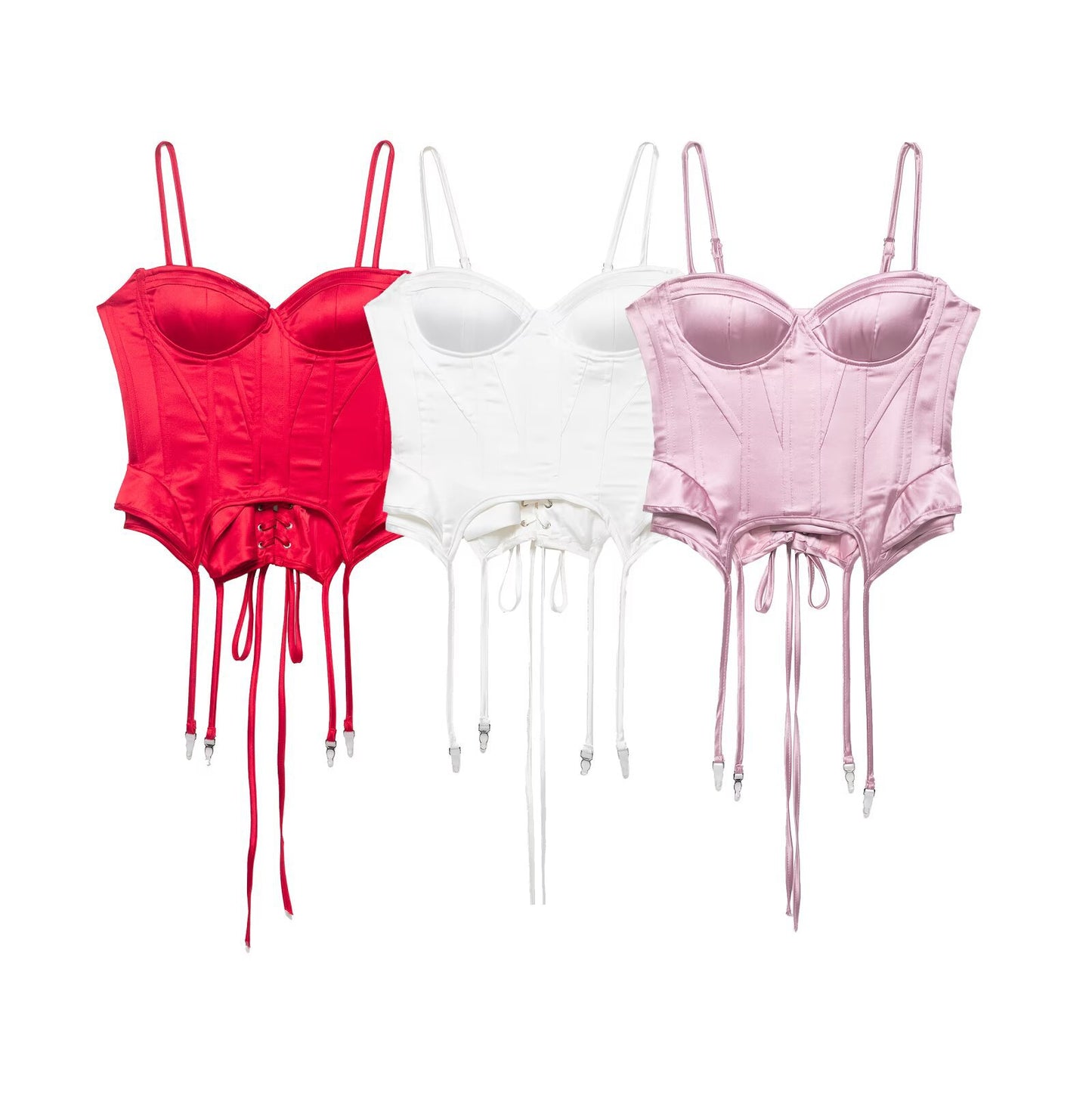 Spicy girl's minimalist fishbone camisole top