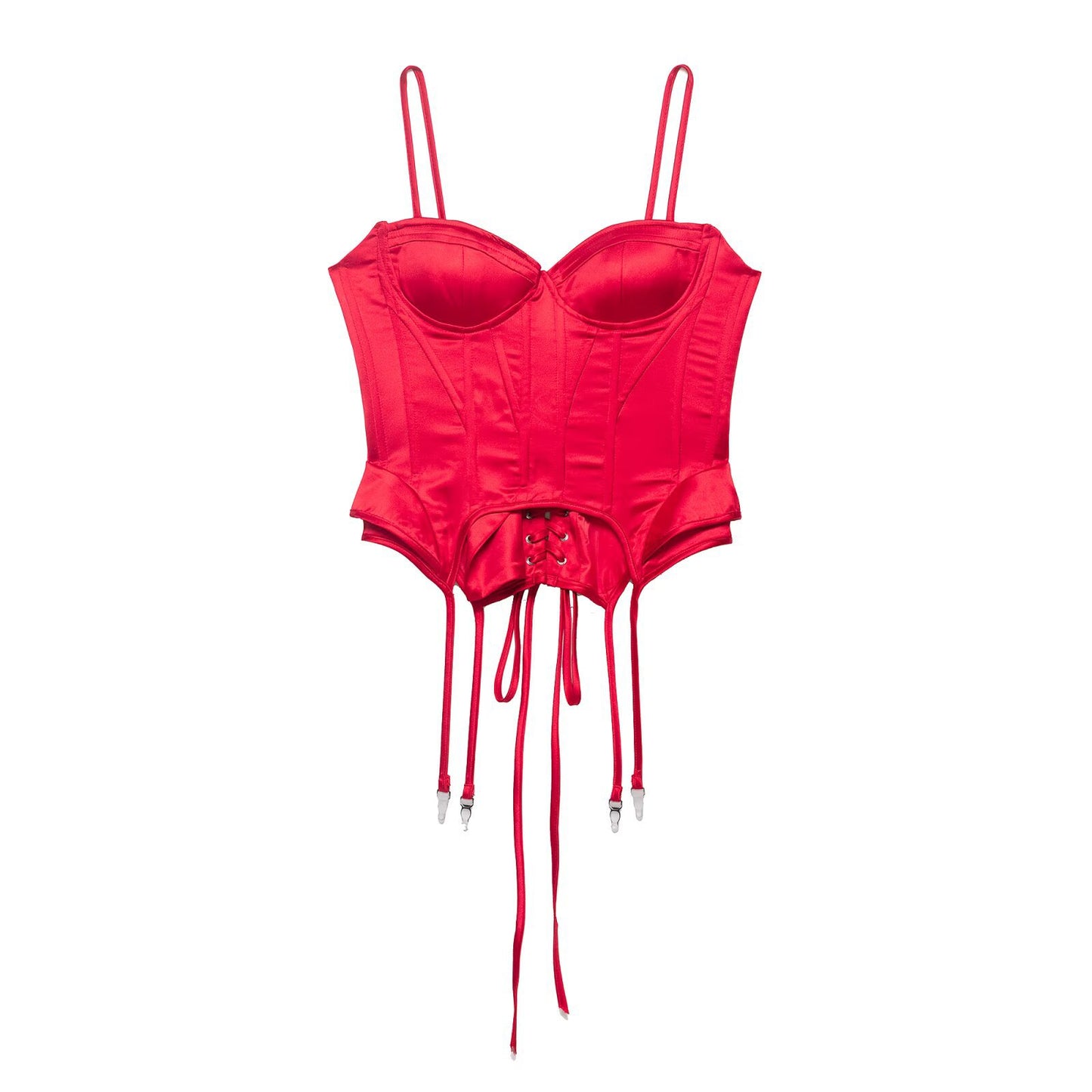 Spicy girl's minimalist fishbone camisole top