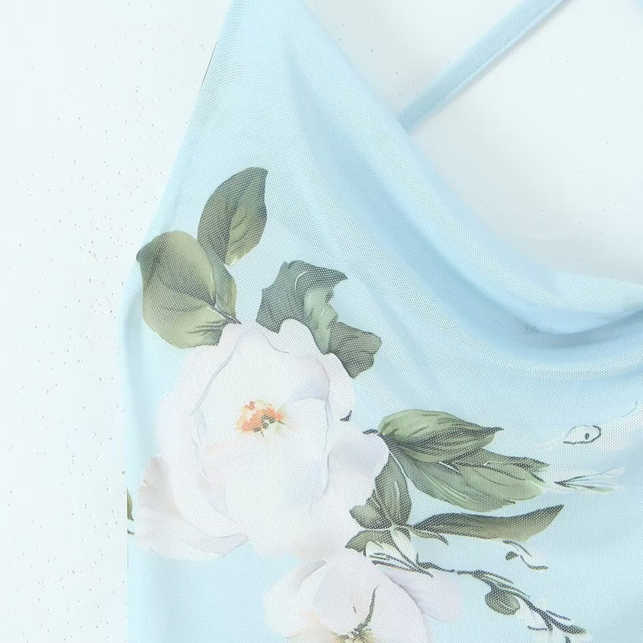 Asymmetric Knitted Strap Swing Neck Dress